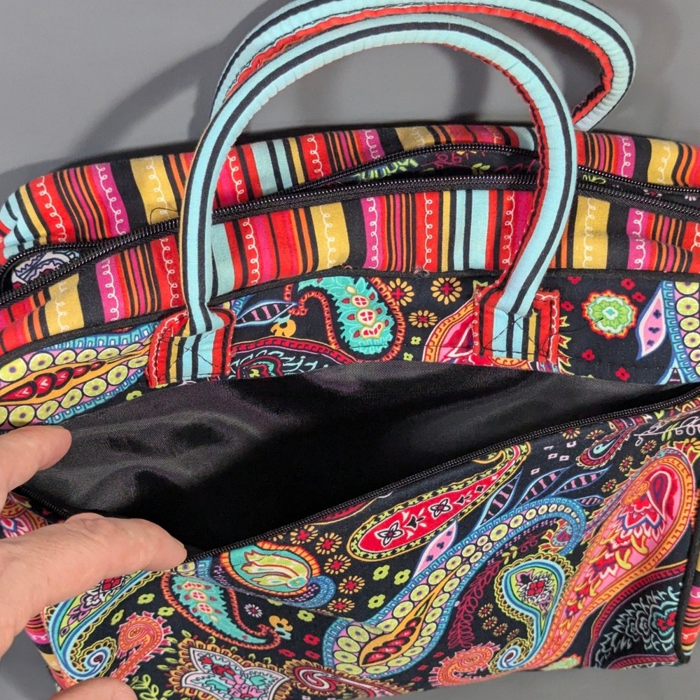 Vibrant Paisley Cosmetic Travel Bag Multi-Color Organizer - Picture 5 of 9